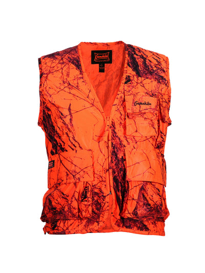 Blaze orange camo deer hunting vest